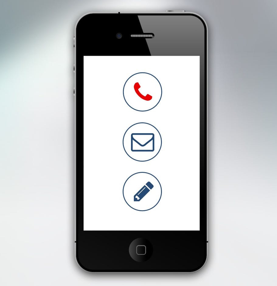 Imagen en la que aparece un smartphone y en cuya pantalla destacan tres iconos: uno de llamada, otro de mensajería y otro en el que aparece un lapicero.